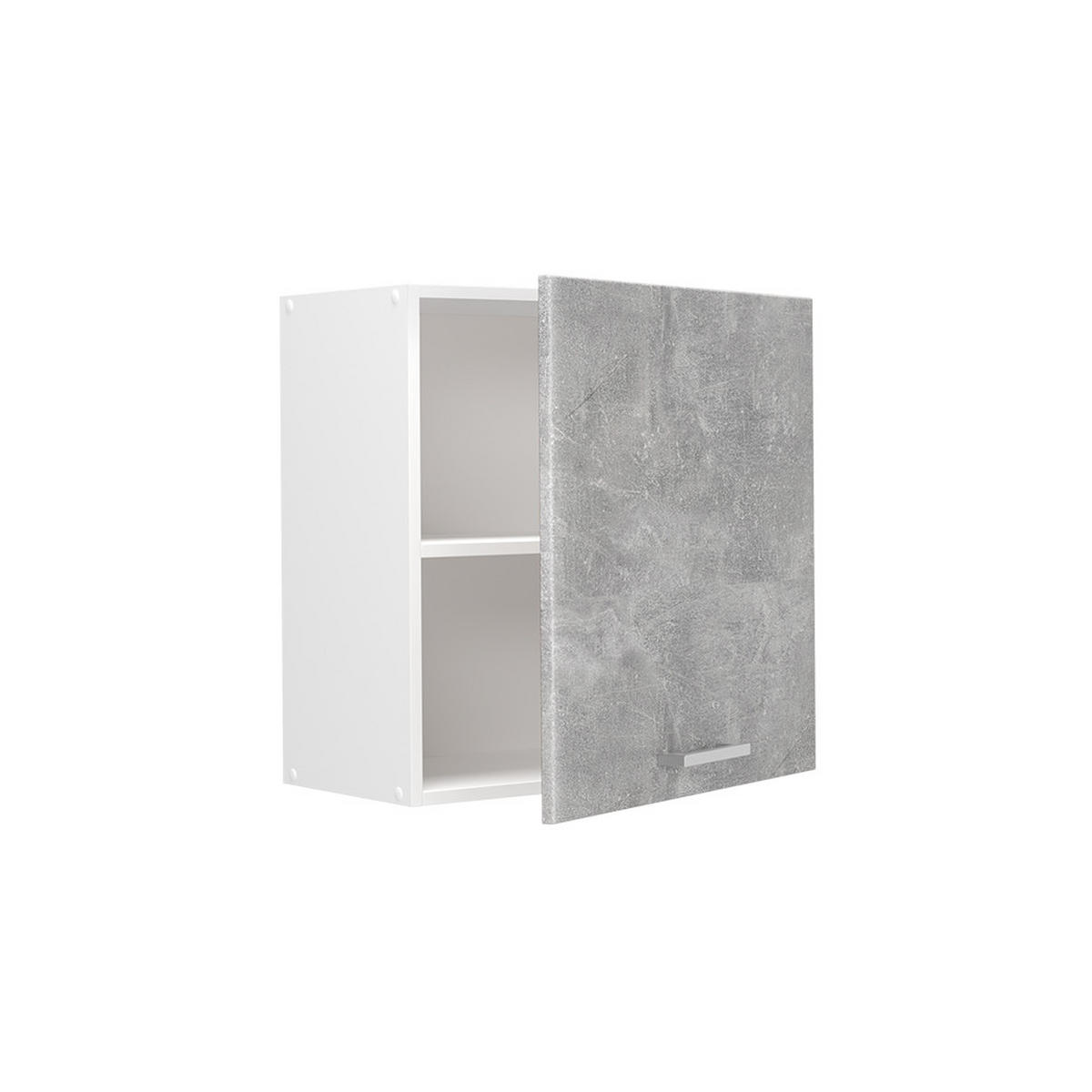 HÄNGESCHRANK R-Line, Beton, 60 cm mit 1 Tür - Weiß/Grau, Holzwerkstoff (60/60/31cm) - Vicco
