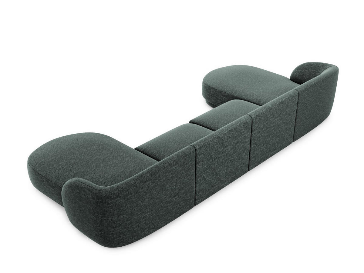 PANORAMASOFA Miley aus Chenille-Stoff petrol 5 Sitzplätze - Petrol, Textil (156/70/330cm) - Micadoni