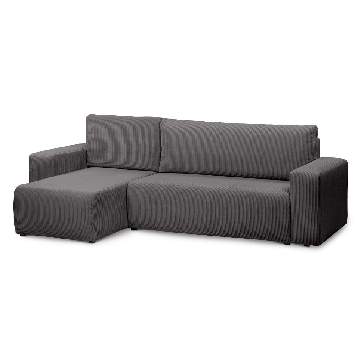 ECKSOFA Kingi Braun - Braun, Textil (244/83/142cm) - Pillovely