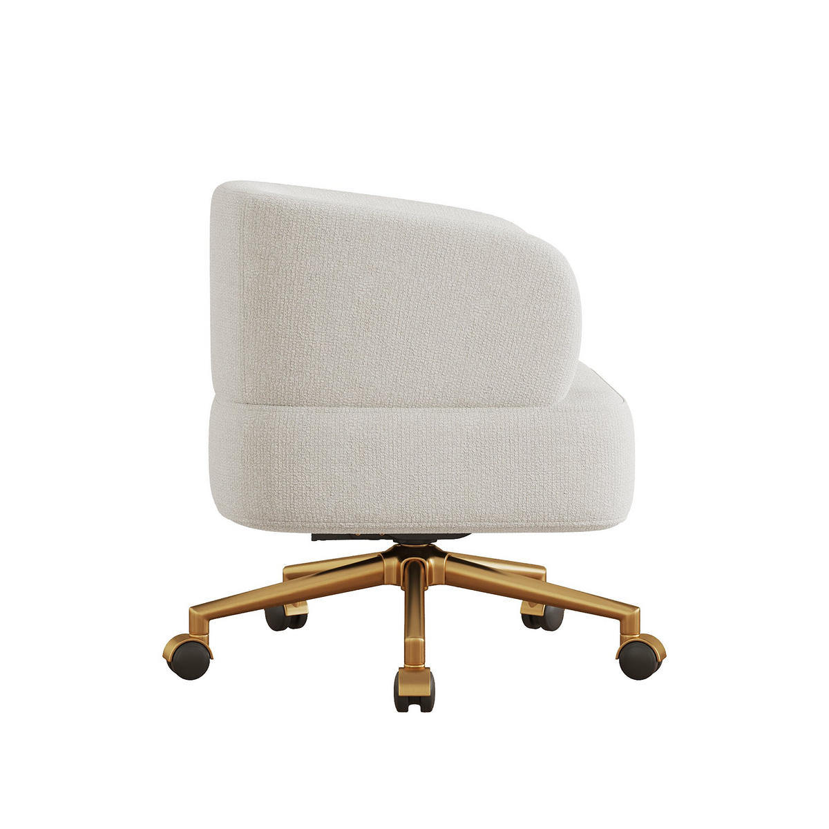 DREHSTUHL Chenille mit 360°-Drehung, Rollen 71/60/71 cm Beige - Beige, Textil (60/71/71cm) - Redom