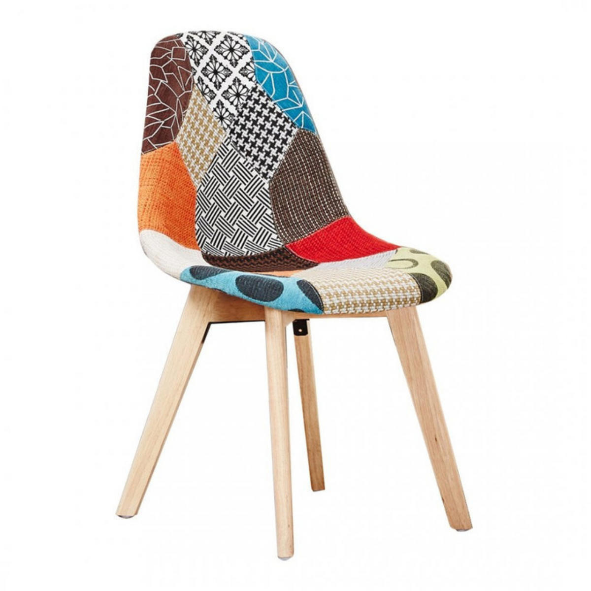 STUHL aus Stoff, 4er-Set, mehrfarbig - Multicolor, Holz (47/83/42cm) - Life Interiors