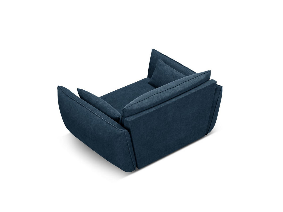 SESSEL Kaelle aus Chenille-Stoff königsblau - Blau, Textil (100/85/128cm) - Micadoni