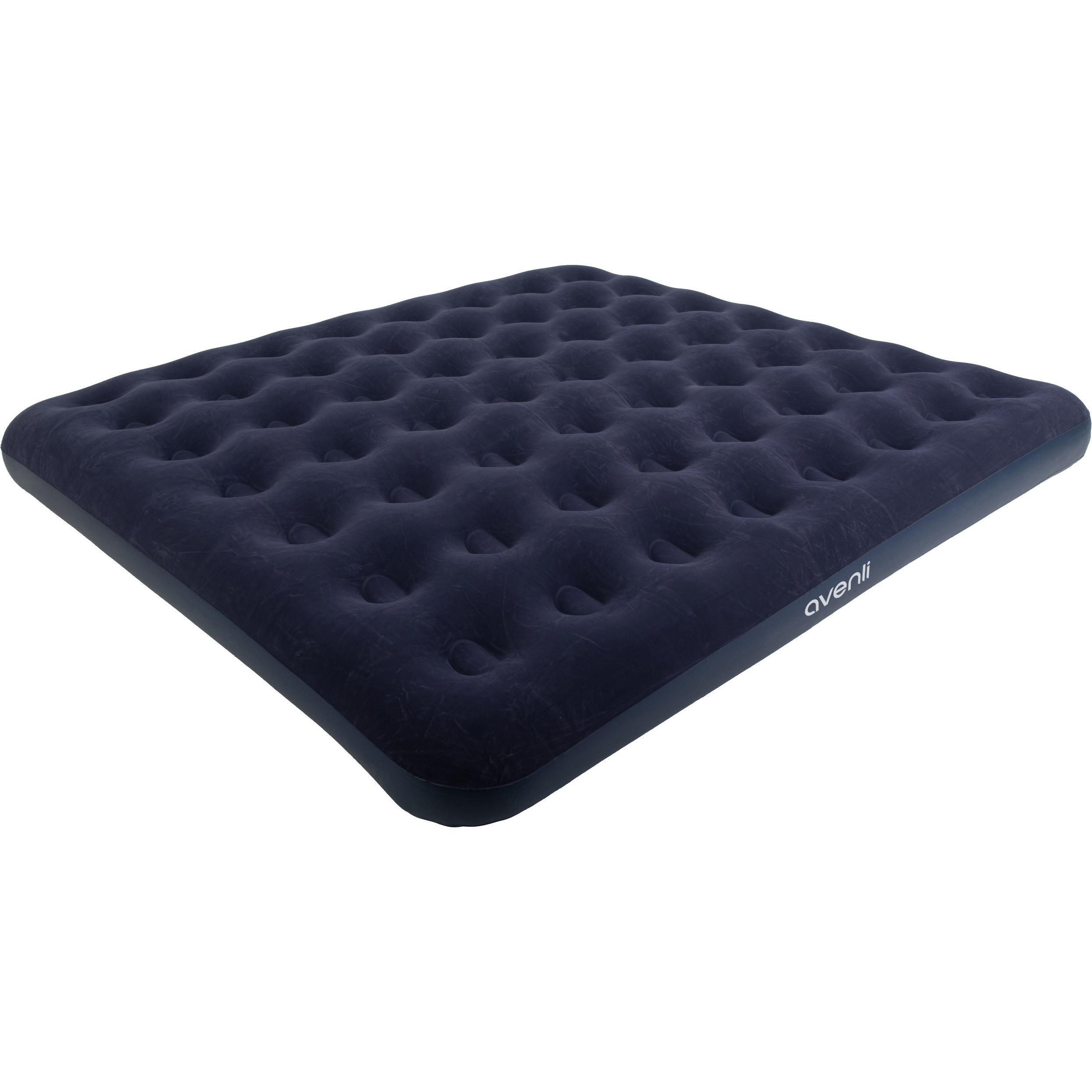 LUFTBETT Luftmatratze Camping 2 Personen 203x183x22cm blau aufblasbar ohne Pumpe - Blau, Kunststoff (183/203cm) - Avenli