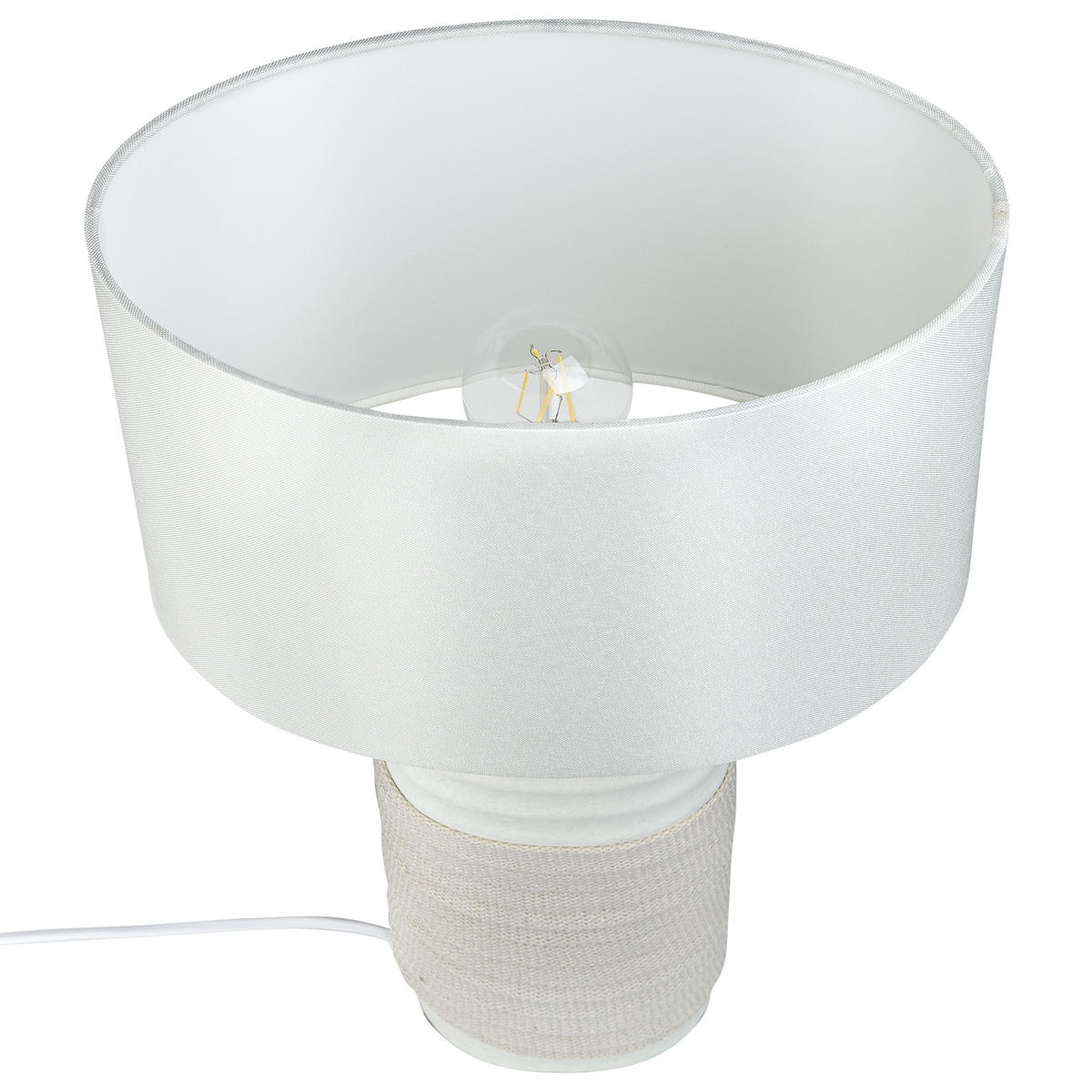 TISCHLAMPE Navia 30/30/50 cm - Weiß, Keramik (30/30/50cm) - Beliani