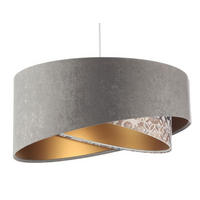 HÄNGELEUCHTE Grau 50/23 cm - Goldfarben, Kunststoff (50/1/23cm) - ONZENO