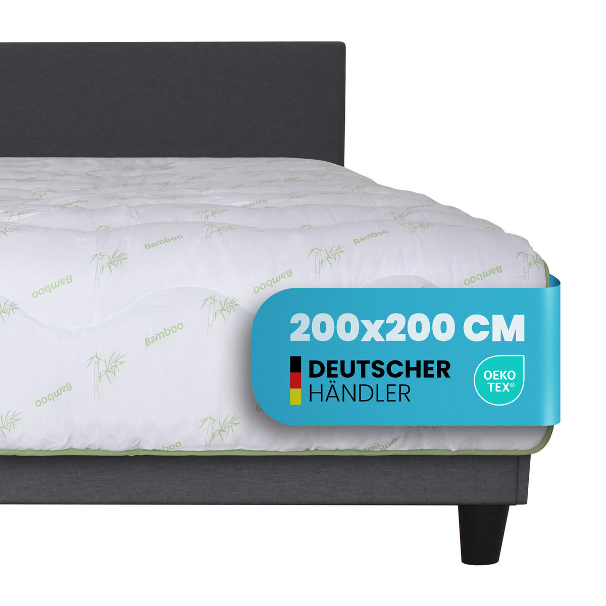 STEPPBETT Bamboo 200 x 200 cm - Weiß, Textil (200/200cm) - Bestlivings