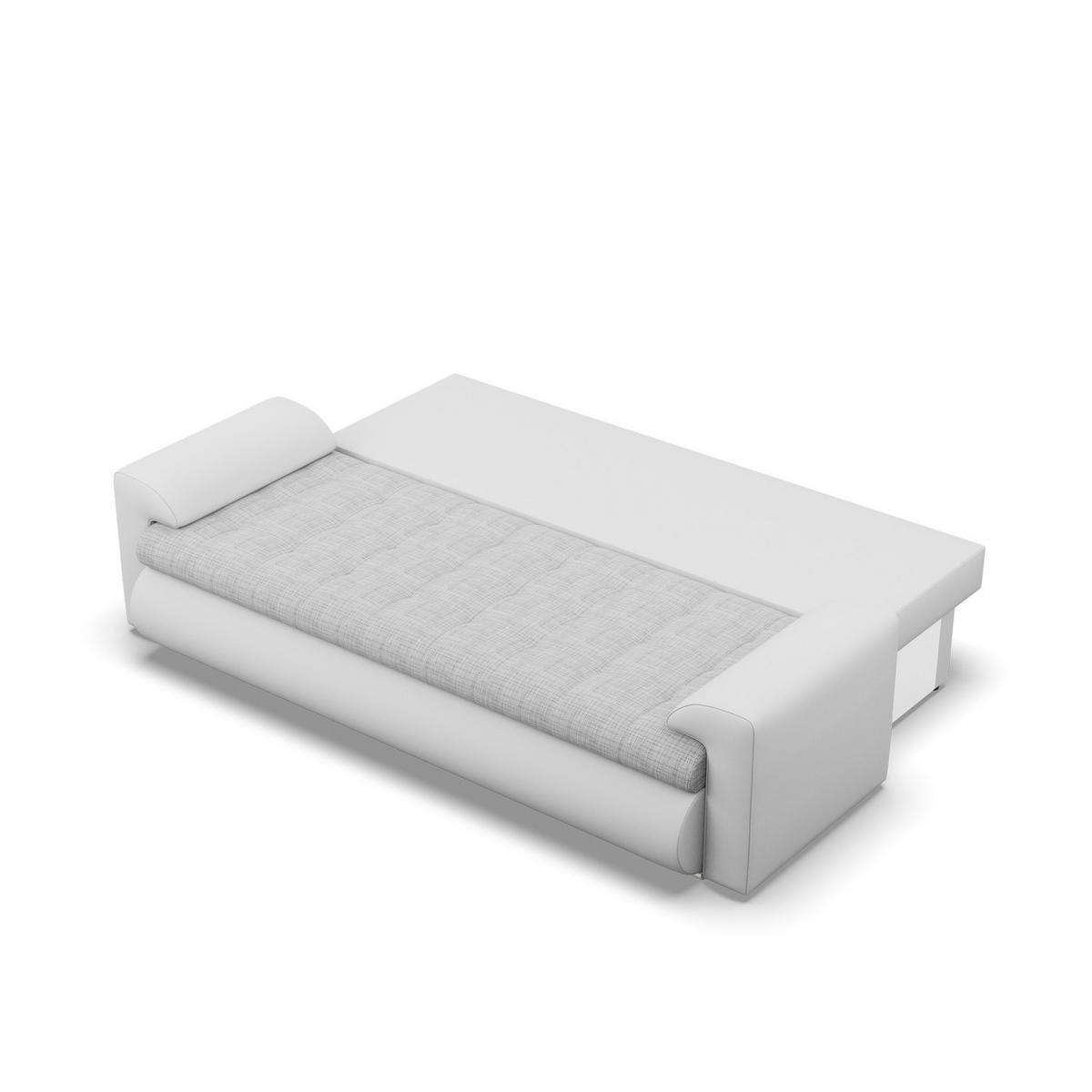 SOFA 3-SITZER MIT SCHLAFFUNKTION FORESTA, Grau + Grau - Hellgrau/Grau, Textil (222/92/96cm)