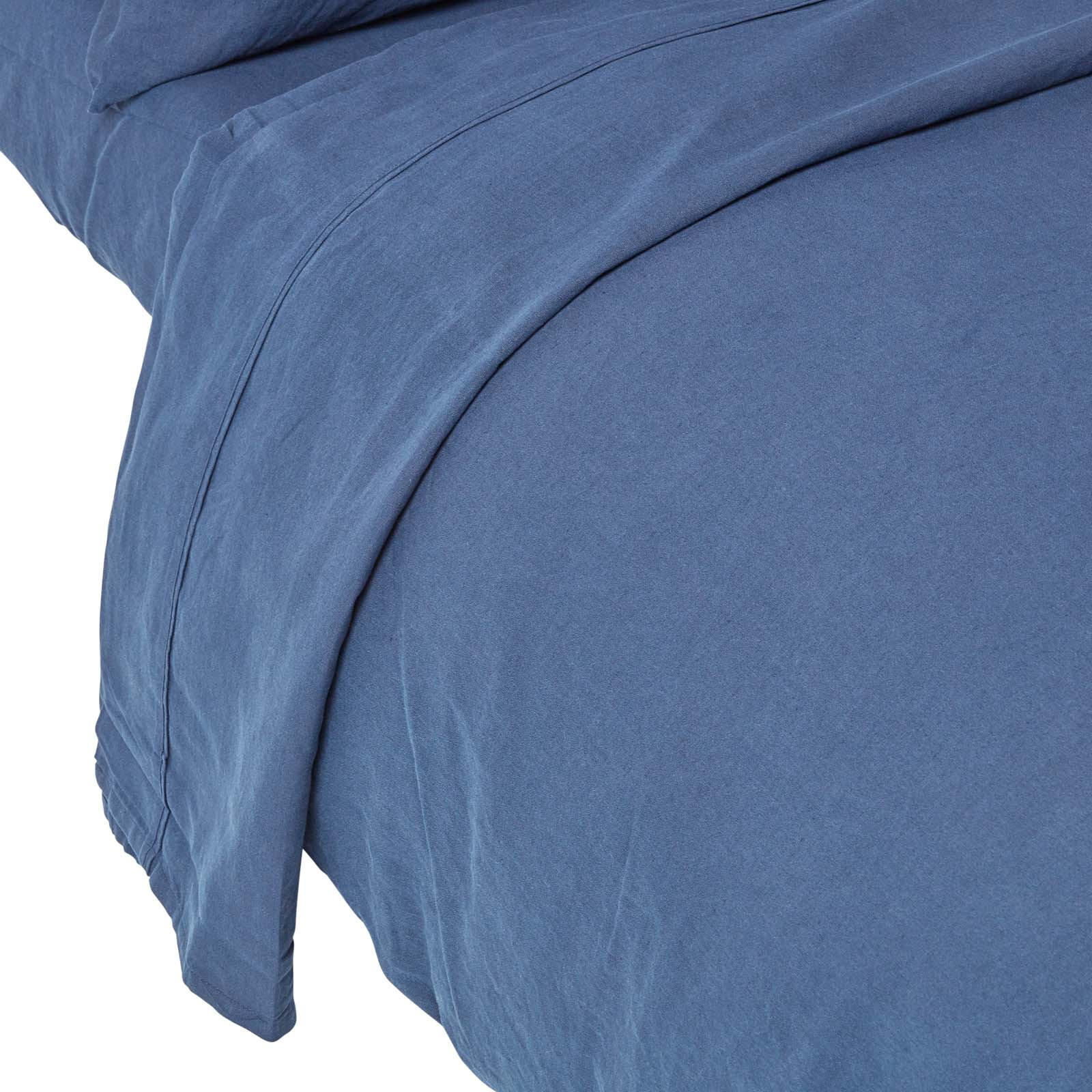 LEINEN-BETTLAKEN ohne Gummizug aus 60% Leinen & 40% Baumwolle - Blau, Textil (240/275cm) - Homescapes
