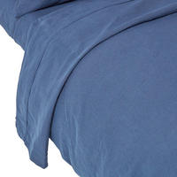 LEINEN-BETTLAKEN ohne Gummizug aus 60% Leinen & 40% Baumwolle - Blau, Textil (230/255cm) - Homescapes