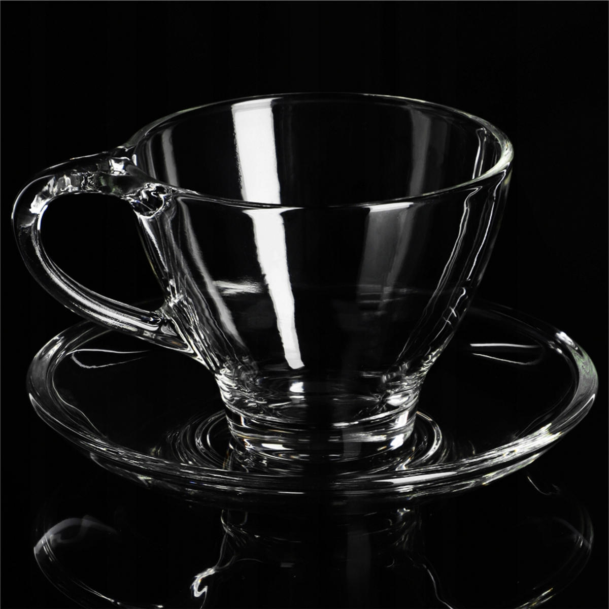 KADAX Set Tassen und Untertassen für Kaffee- und Teetassen 200 ml 6-tlg - Transparent, Glas (0.2L) - KADAX