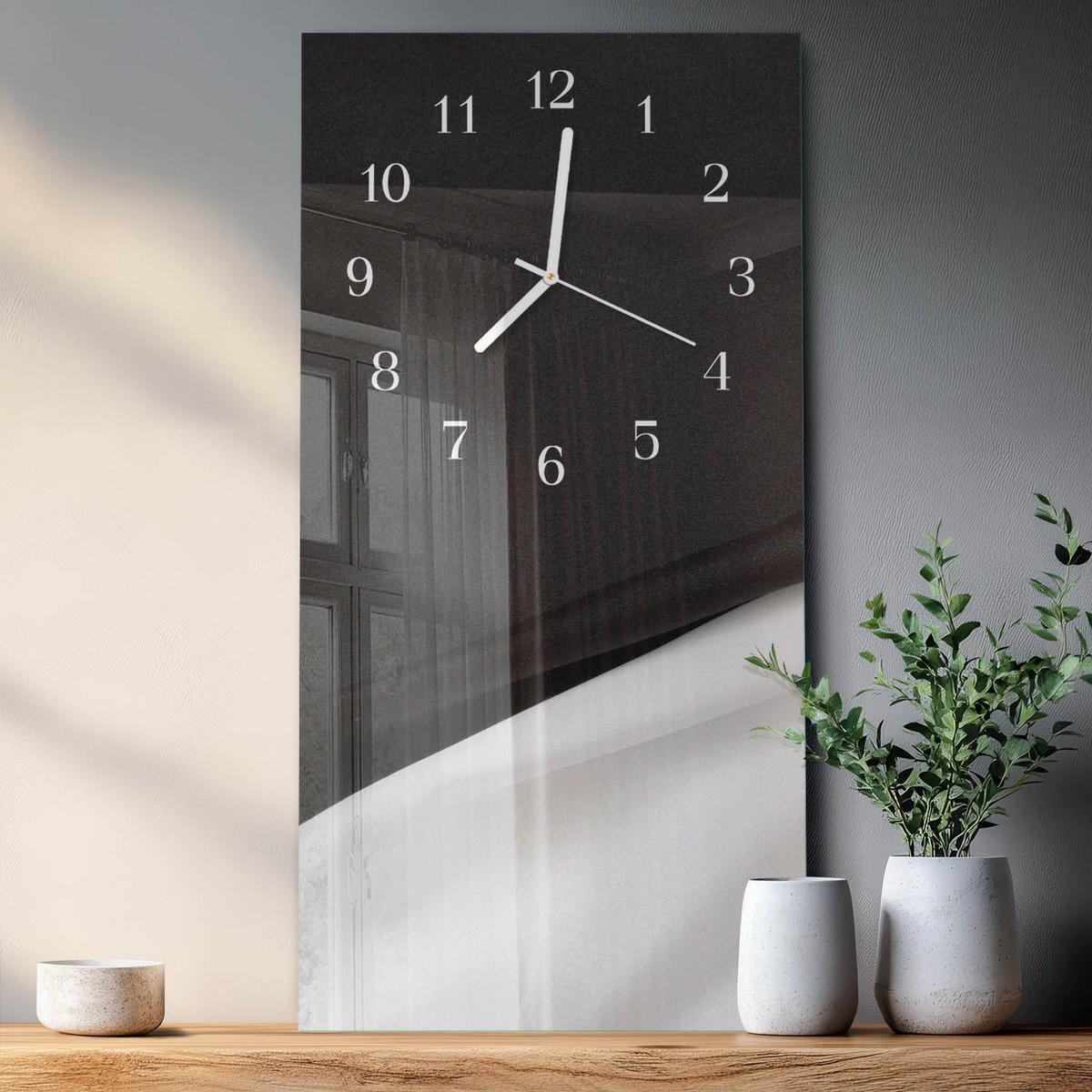 WANDUHR 30x60 cm - Steine - Multicolor, Glas (30/60/0.4cm) - TULUP