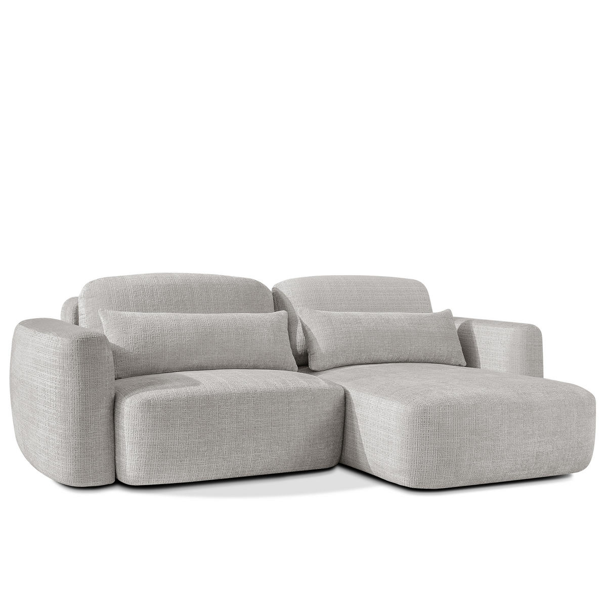 SITZGARNITUR ELOSA - Hellgrau, Holz/Textil (245/85/165cm) - KONSIMO®