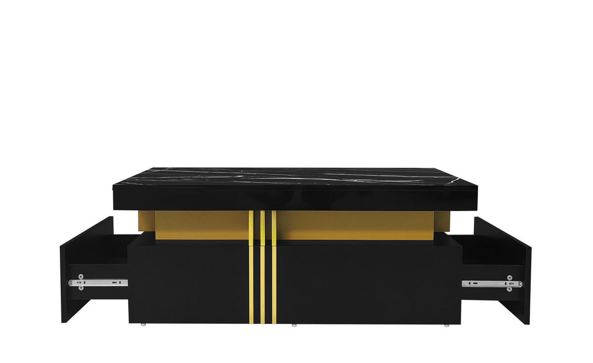 COUCHTISCH Golden 117/68/75CM - Goldfarben, Holzwerkstoff/Metall (117/68/75cm) - Urban Meuble