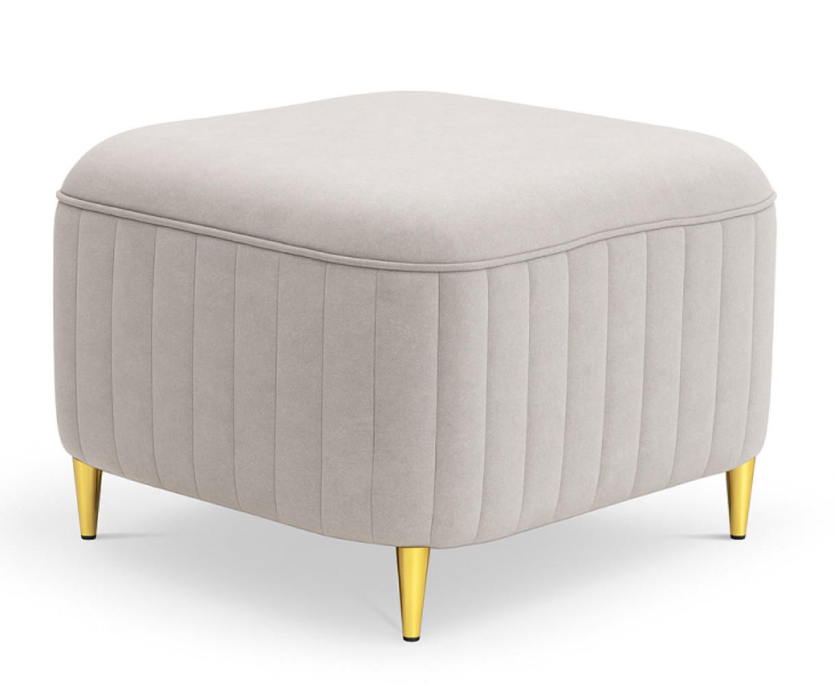 POUF Beige Loren Mit Goldenen Beinen Stoff Castel Mit Metallgestell - Beige, Textil (60/41/60cm) - Sepro Meble