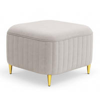 POUF Beige Loren Mit Goldenen Beinen Stoff Castel - Beige, Textil (60/41/60cm) - Sepro Meble
