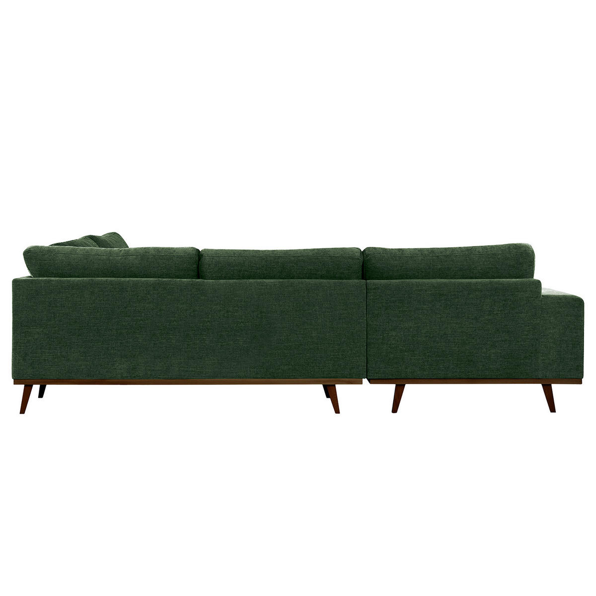 ECKSOFA mit Ottomane - Dunkelgrün/Buchefarben, Buchenholz/Textil (287/219cm) - home24