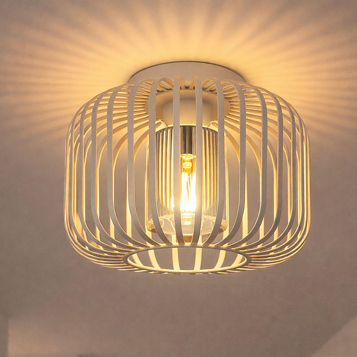 DECKENLEUCHTE Metall Rauchglas Grau - Grau, Glas (28/28/23cm) - Globo Lighting