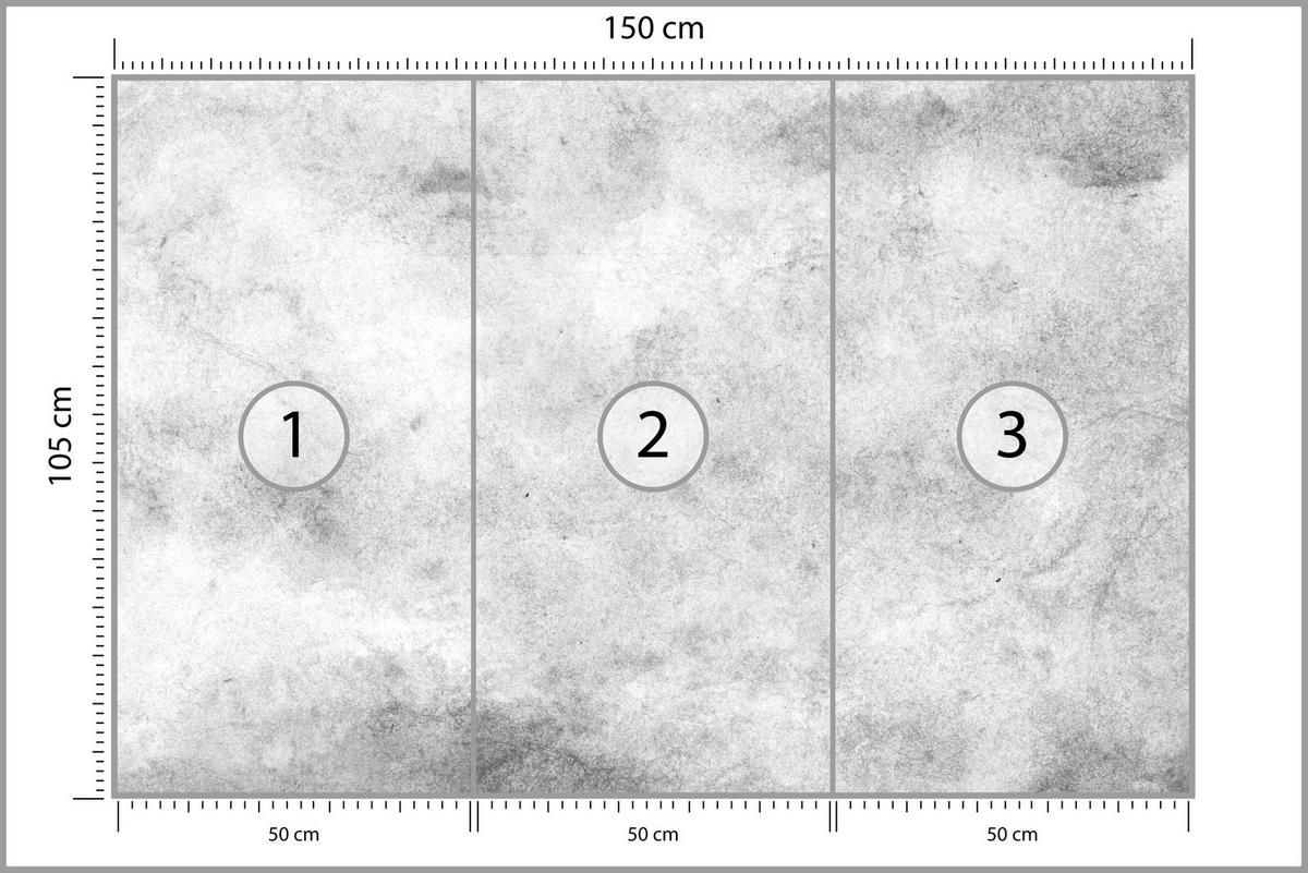 FOTOTAPETA Pre Obývaciu Izbu Sivý Betón Minimalizmus Loft 150 x 105 cm - sivá/biela, papier (150/105cm) - Muralo