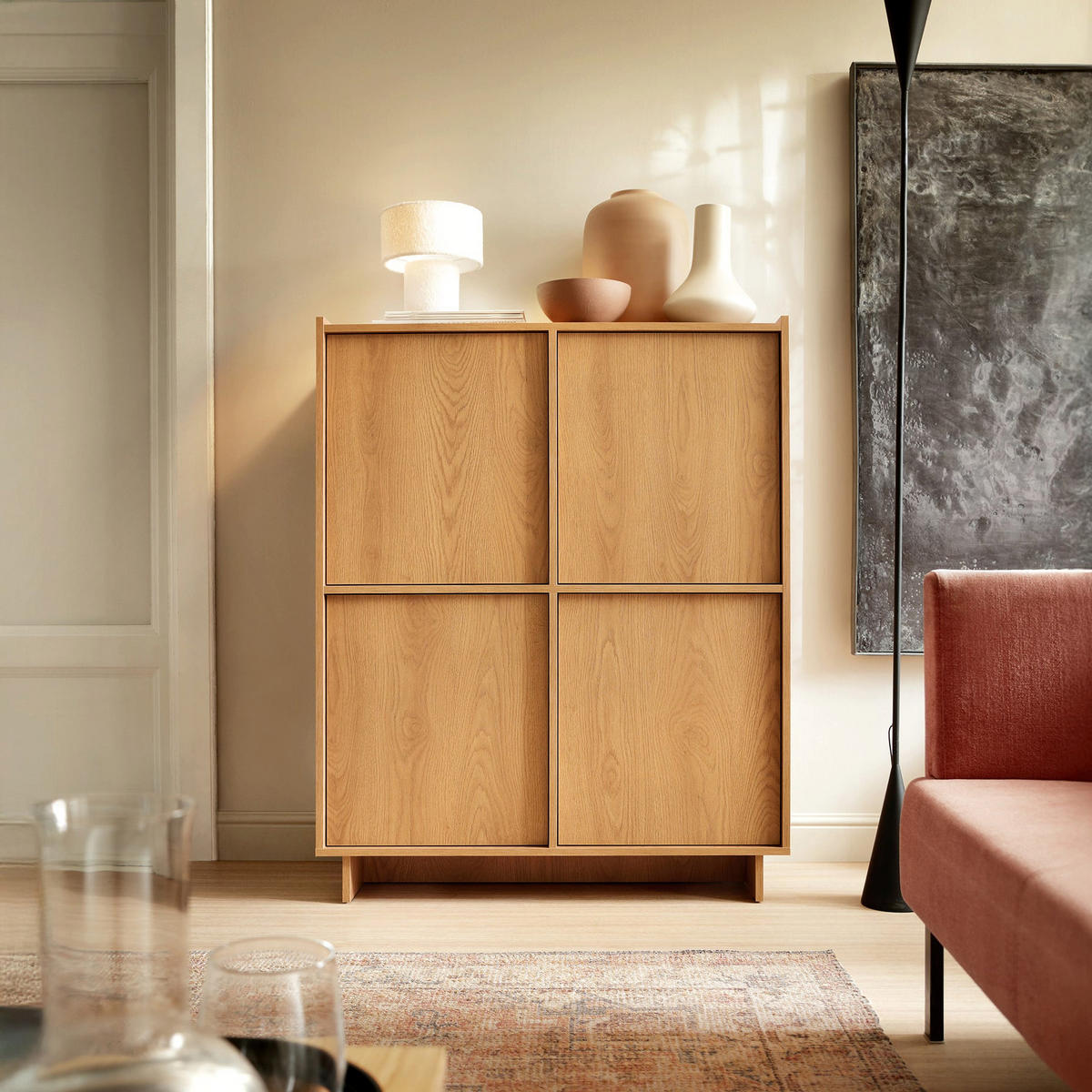 KOMMODE Kiyro - Braun, Holzwerkstoff (98/124/39cm) - Pillovely