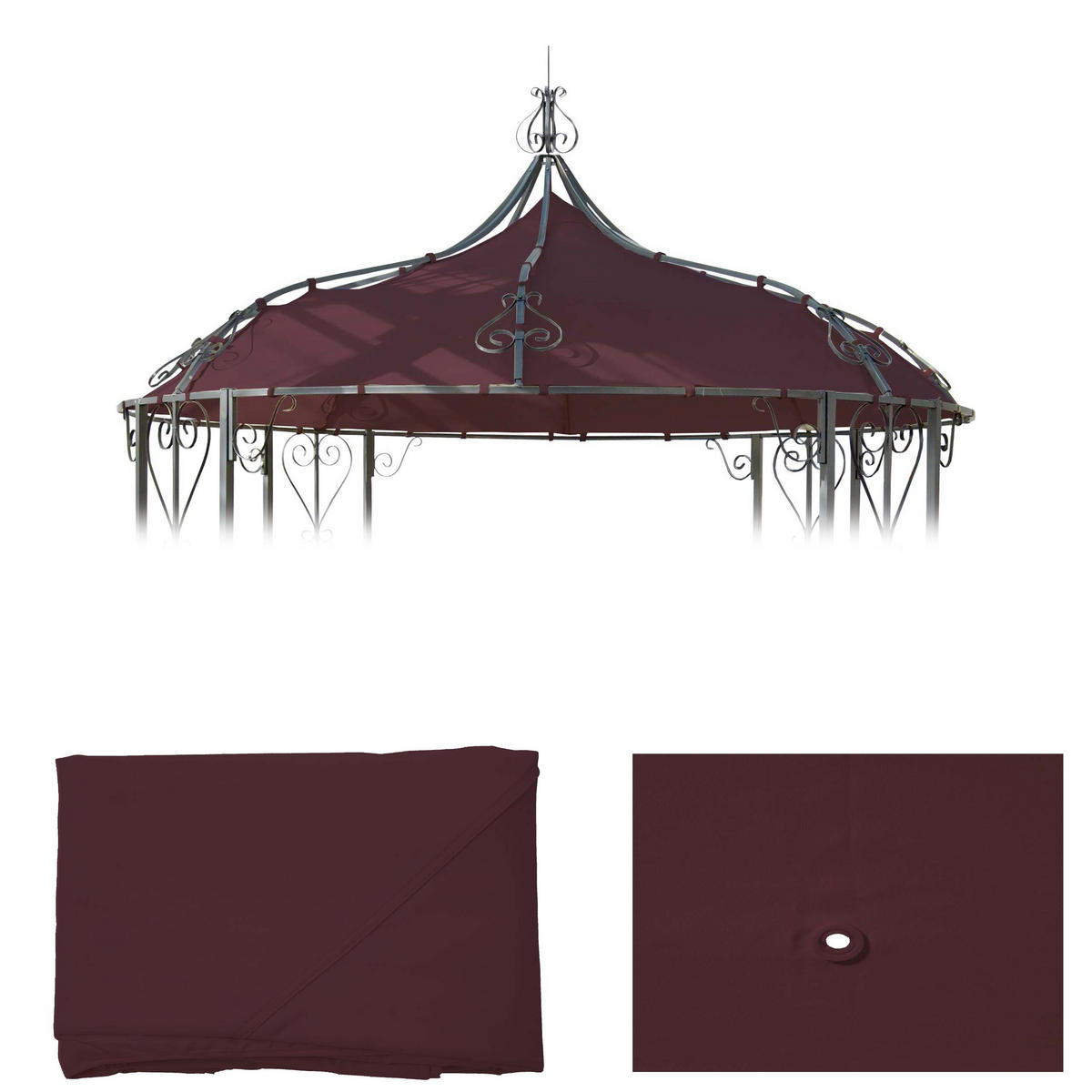 ERSATZBEZUG DACH FÜR PERGOLA CABRERA Rot, Braun - Rot/Braun, Textil (300/1/300cm) - MCW