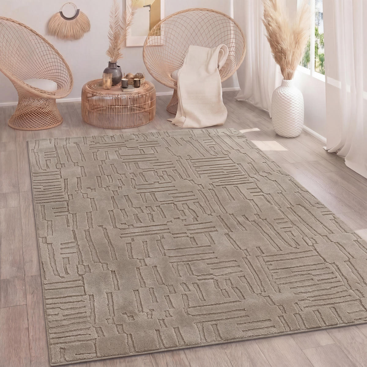 HOCHFLORTEPPICH 200/280 cm Tokio 476 - Taupe, Textil (200/280cm) - Paco Home