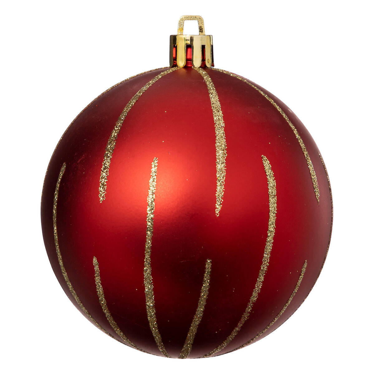 WEIHNACHTSKUGELN Goldverzierungen 8 cm - Rot, Kunststoff (8/9.2/8cm) - Atmosphera Createur d´interieur