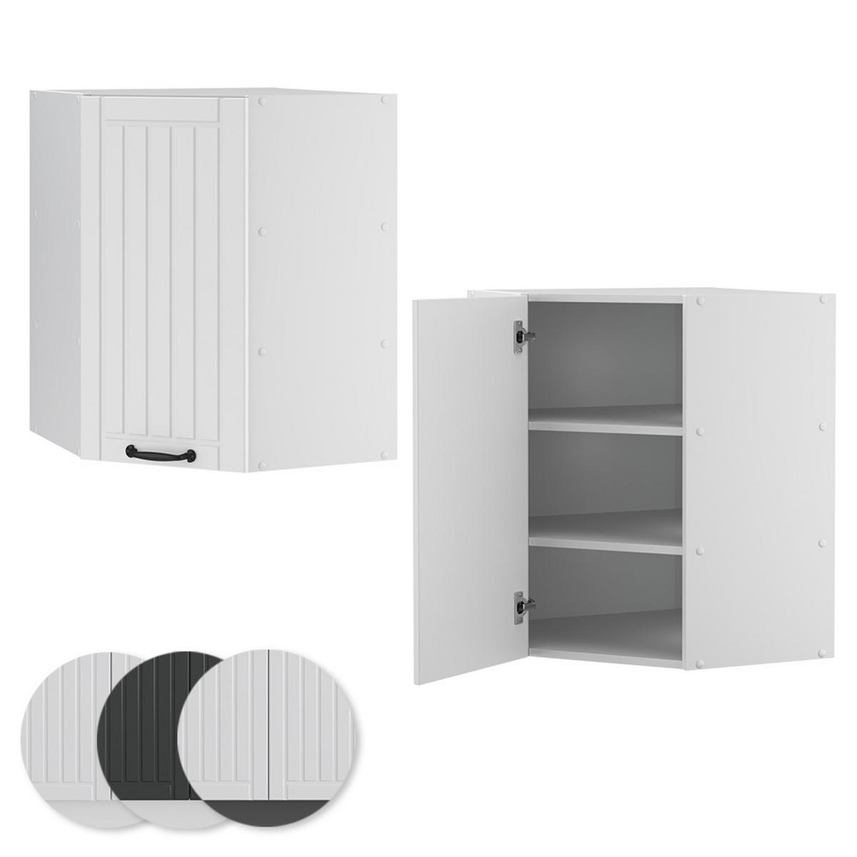 ECKHÄNGESCHRANK Fame-Line Weiß Landhaus 57 cm - Weiß, Holzwerkstoff (57/72/34.1cm) - Vicco