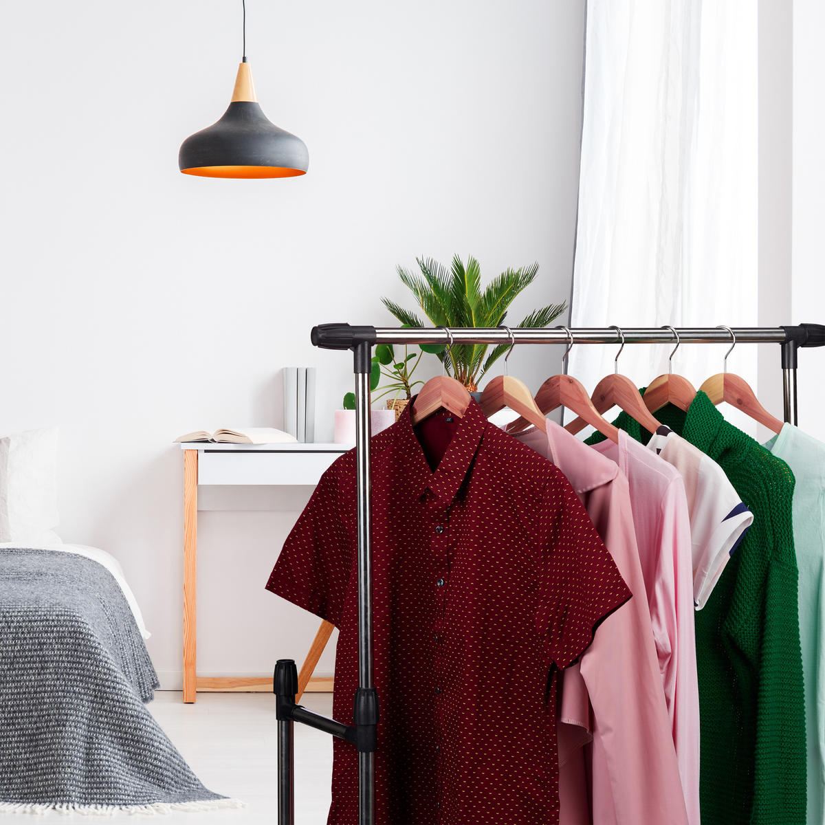 VEŠIAK na odevy - hnedá, kov/drevo (44/23/1.2cm) - Relaxdays