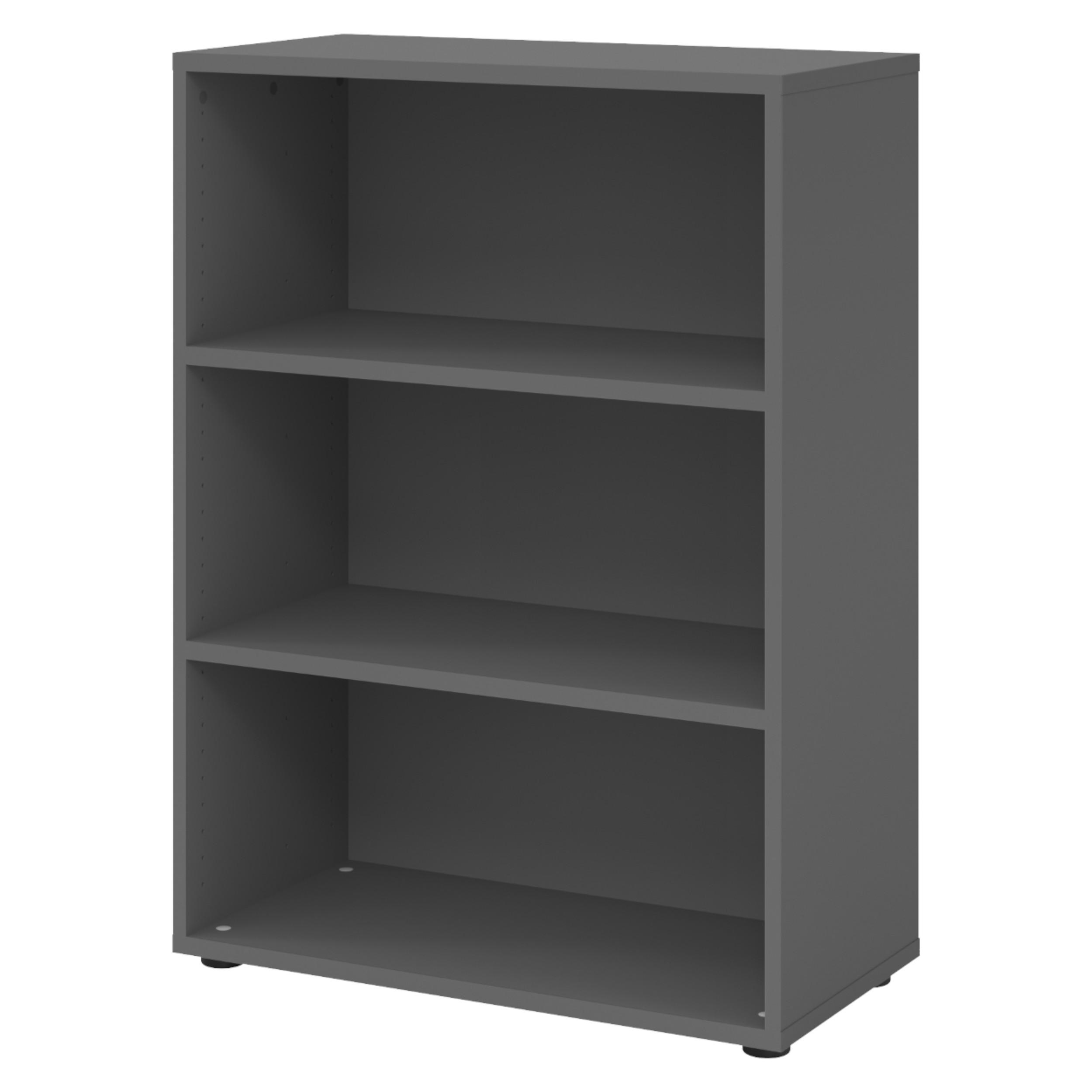 REGAL - 3 Ordnerhöhen 40/80/110 cm in Graphitfarben - Graphitfarben, Holzwerkstoff (80/110/40cm) - bümö