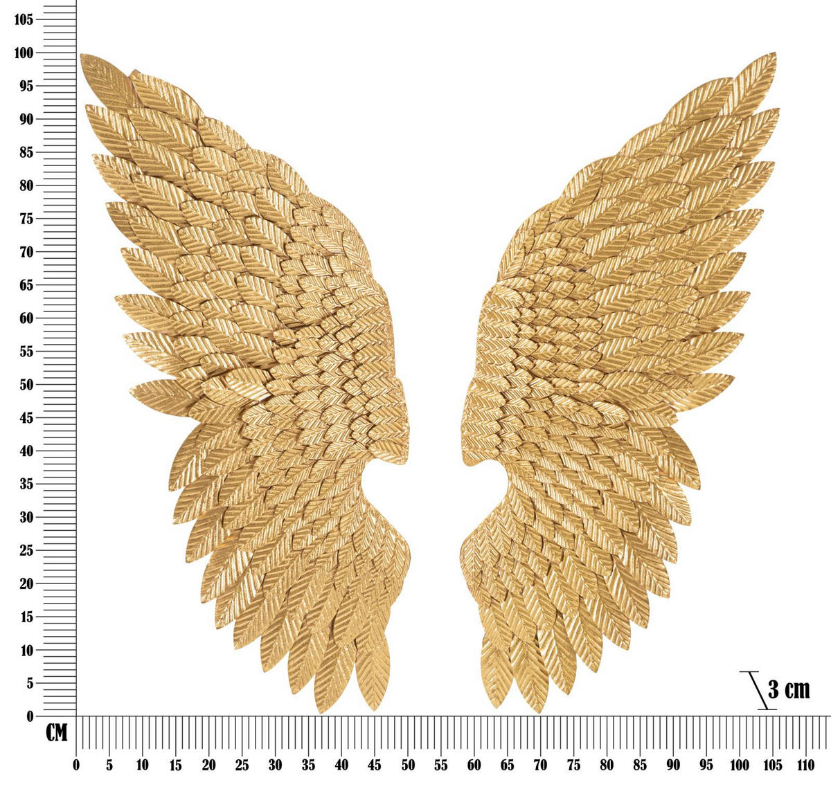WANDDEKORATIONEN IM 2ER-SET Ali Beauty, goldfarben, Eisen - Goldfarben, Metall (37.5/100/3cm) - Mauro Ferretti