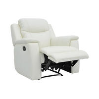 RELAXSESSEL - 1 Person - Leder - Elfenbeinfarben - - Weiß, Leder (95/100/96cm) - Vente-Unique