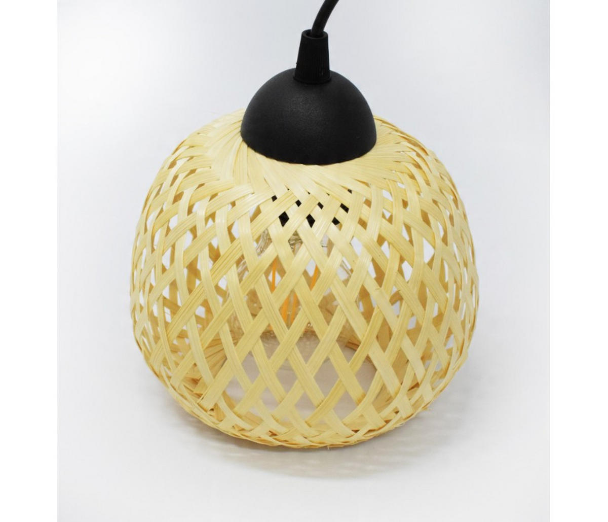 PENDELLEUCHTE BOHO - Beige/Schwarz, Holz/Metall (13/13/100cm) - kiki design
