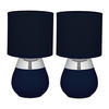 2XTISCHLAMPE - Dunkelblau, Kunststoff/Textil (18/18/32cm) - Relaxdays