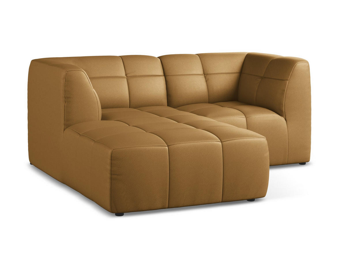 ECKSOFA Links Kunstleder Braun - Cognac/Schwarz, Holzwerkstoff/Kunststoff (191/175cm) - Makamii