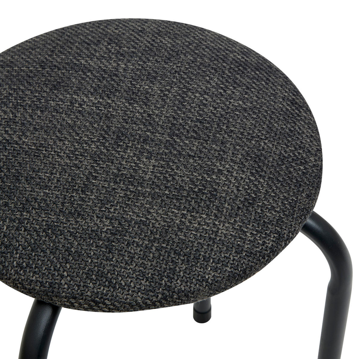HOCKER mit weicher Sitzfläche 38/38/46 cm - Schwarz, Metall (38/46/38cm) - 5five Simply Smart