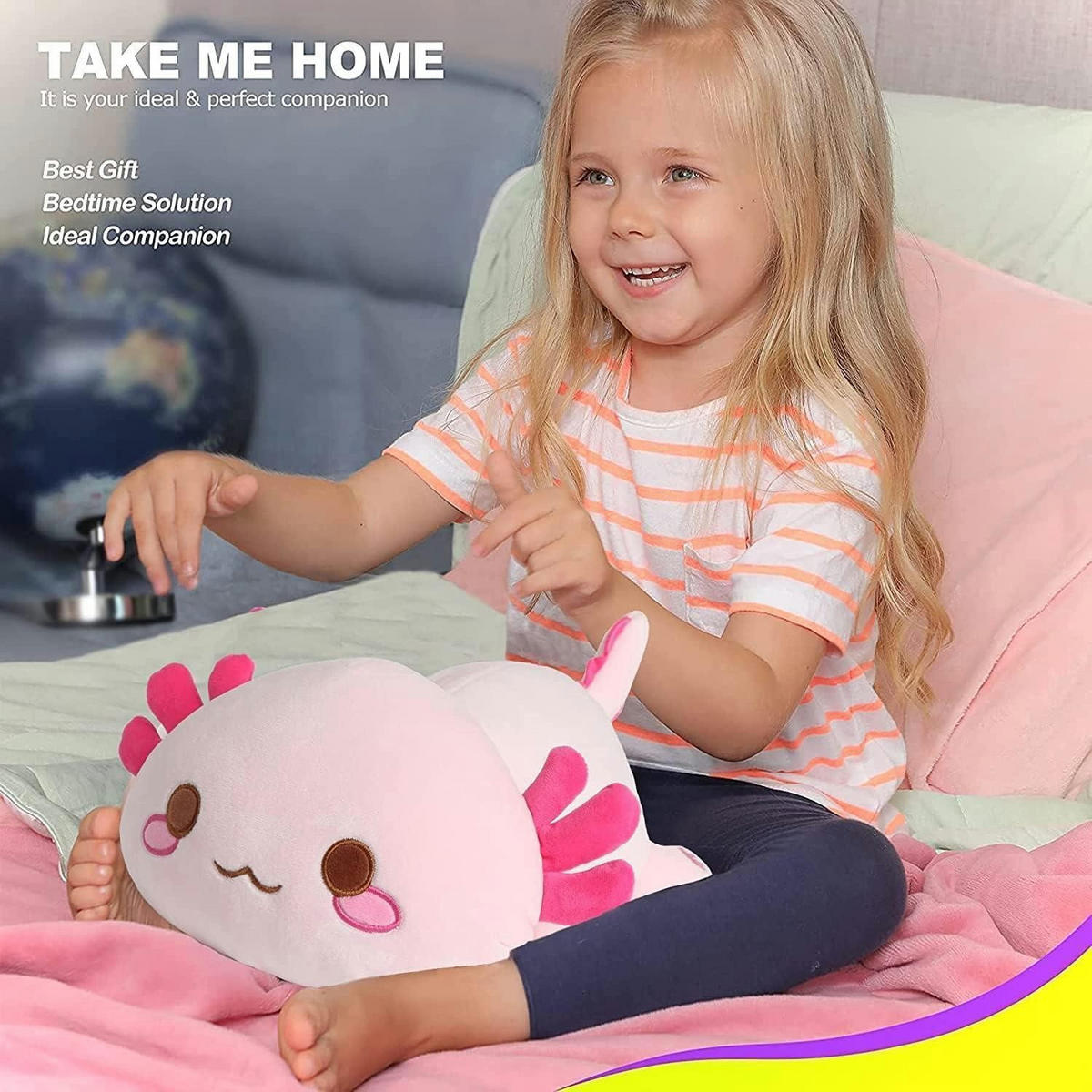 PLÜSCHTIER Axolotl 50 cm Rosa - Rosa, Textil (28/50cm)
