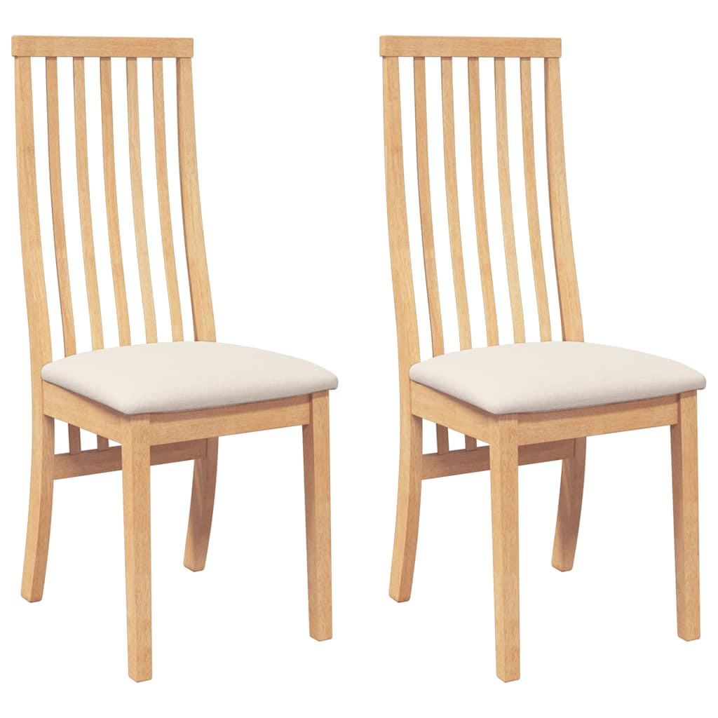 ESSZIMMERSTÜHLE mit Kissen 2 Stk. Massivholz Gummibaum 41*48.5*101cm - Braun, Holz (41/101/48.5cm) - ZMH