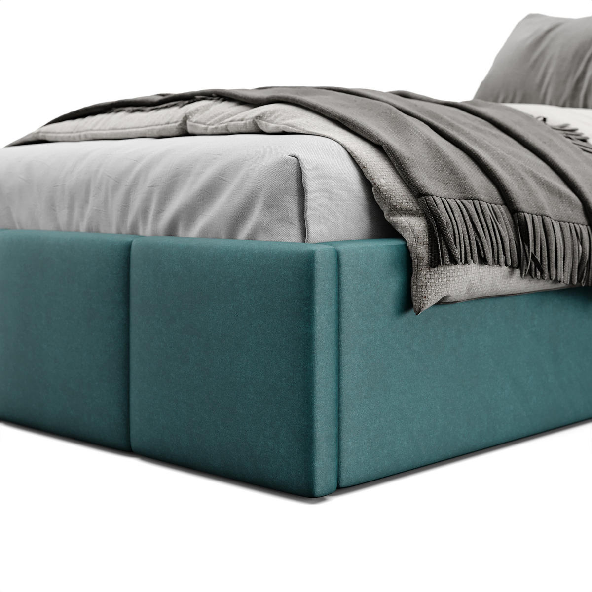 POLSTERBETT für Schlafzimmer Bett mit Stauraum Türkis 90x200cm - Türkis, Holzwerkstoff/Textil (90/200cm) - Muralo