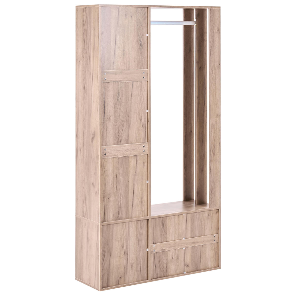 ŠATNÍ SKŘÍŇ Světle hnědá Quesnel - hnědá/světle hnědá, kompozitní dřevo (100/190/35cm) - Beliani