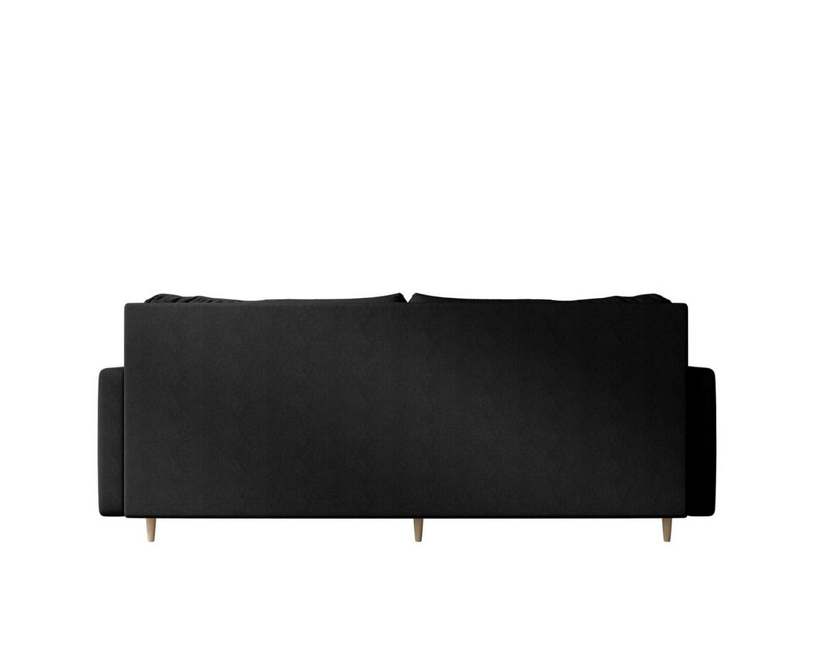 SOFA ASTRA mit Schlaffunktion COSMIC 100 mit Stauraum - Schwarz, Textil (90/88/228cm) - Bedante