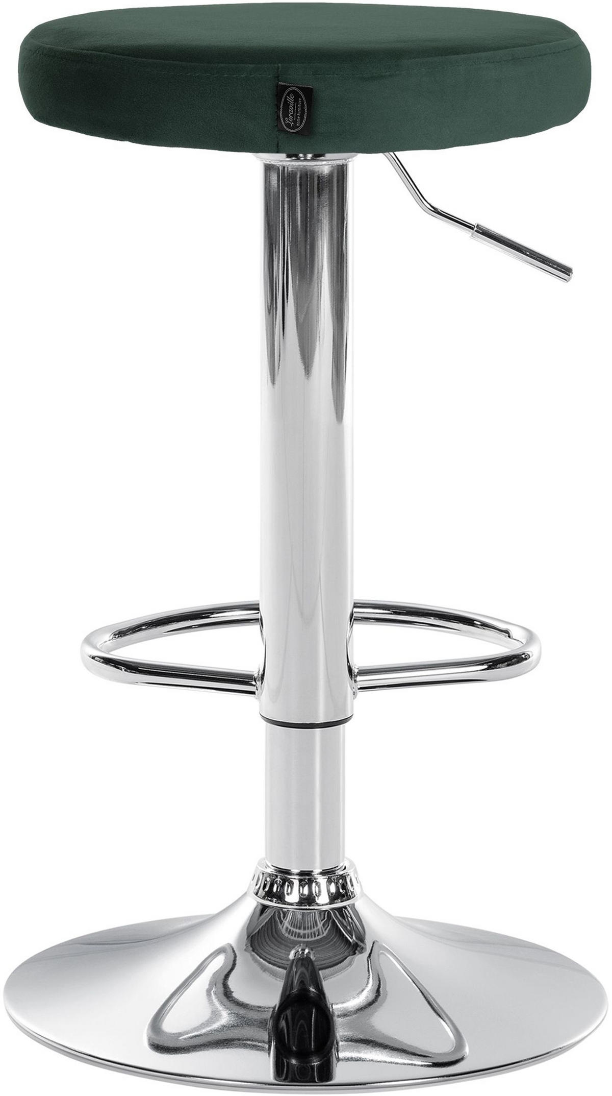 BARHOCKER 2er Set Pontius Samt chrom grün - Chromfarben/Grün, Textil/Metall (38.5/81/38.5cm) - TPFLiving