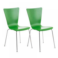 BESUCHERSTUHL 2er Set Holz grün - Grün, Holz/Metall (43/84/50cm) - CLP