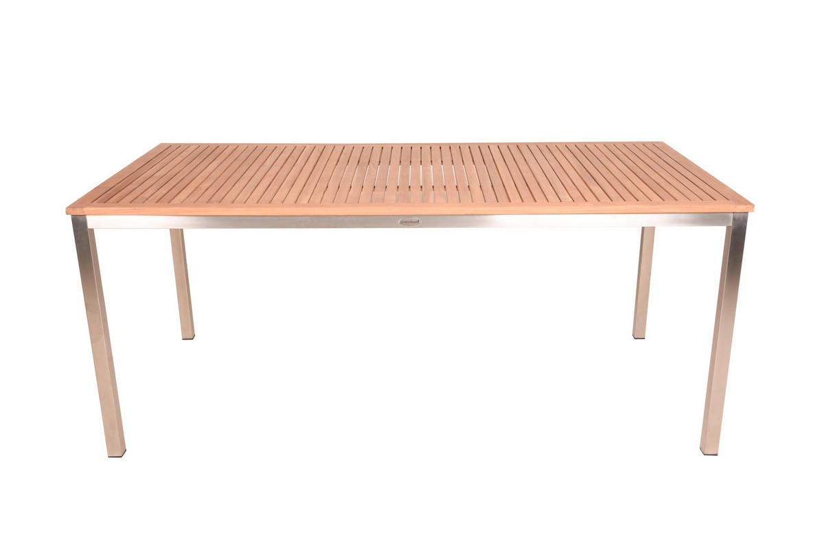 GARTENTISCH Elsa Terrassentisch - Silberfarben, Holz (180/90/75cm) - DELUKE