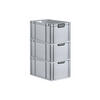 EUROBOX 3x NextGen Color 32x40x60 cm 65 Liter Griffe schwarz offen, Grau - Schwarz/Grau, Kunststoff (40/32/60cm) - PROREGAL