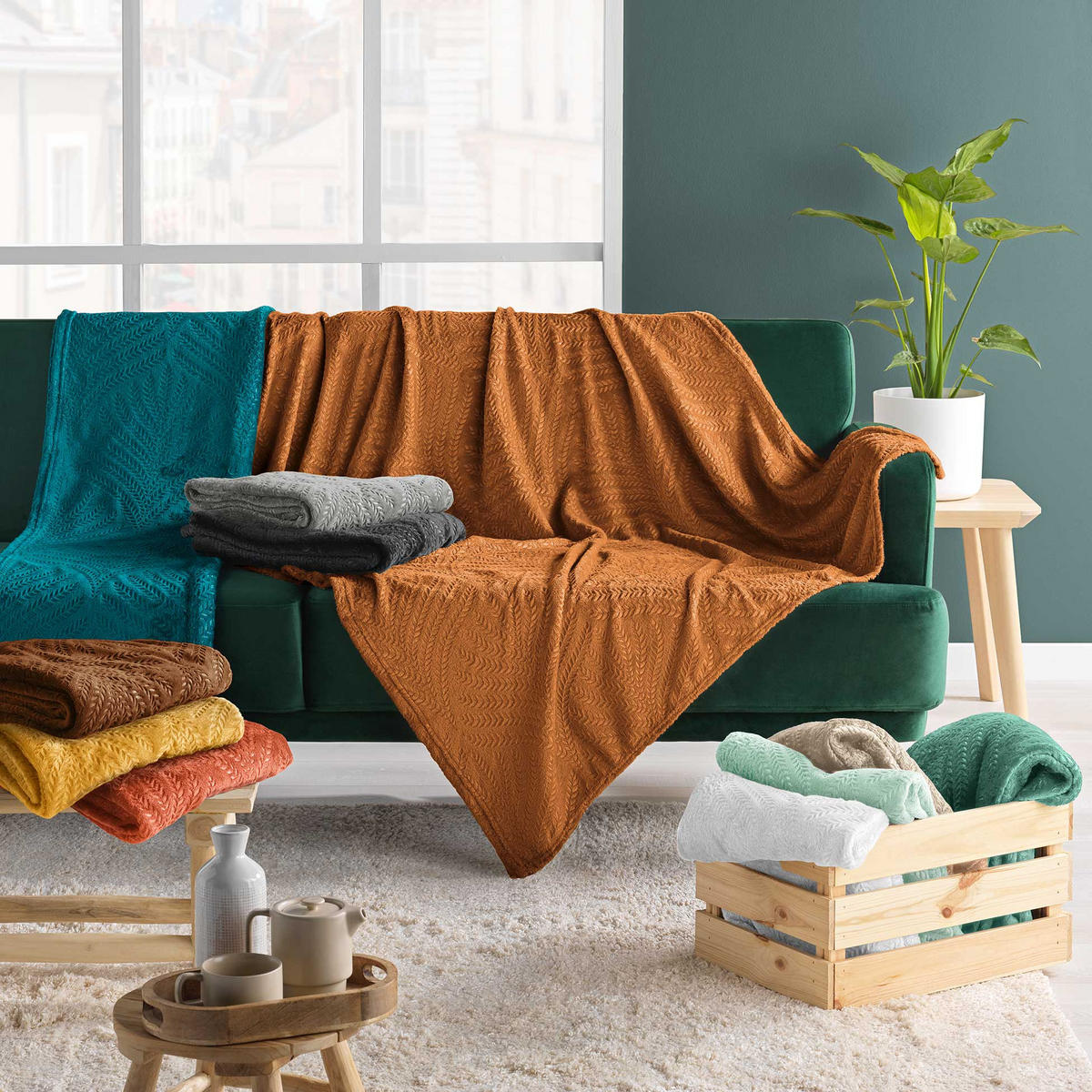 FLANELL-KUSCHELDECKE mit Prägung Nelia 125/150 cm - Braun, Textil (150/125cm) - Douceur d´intérieur