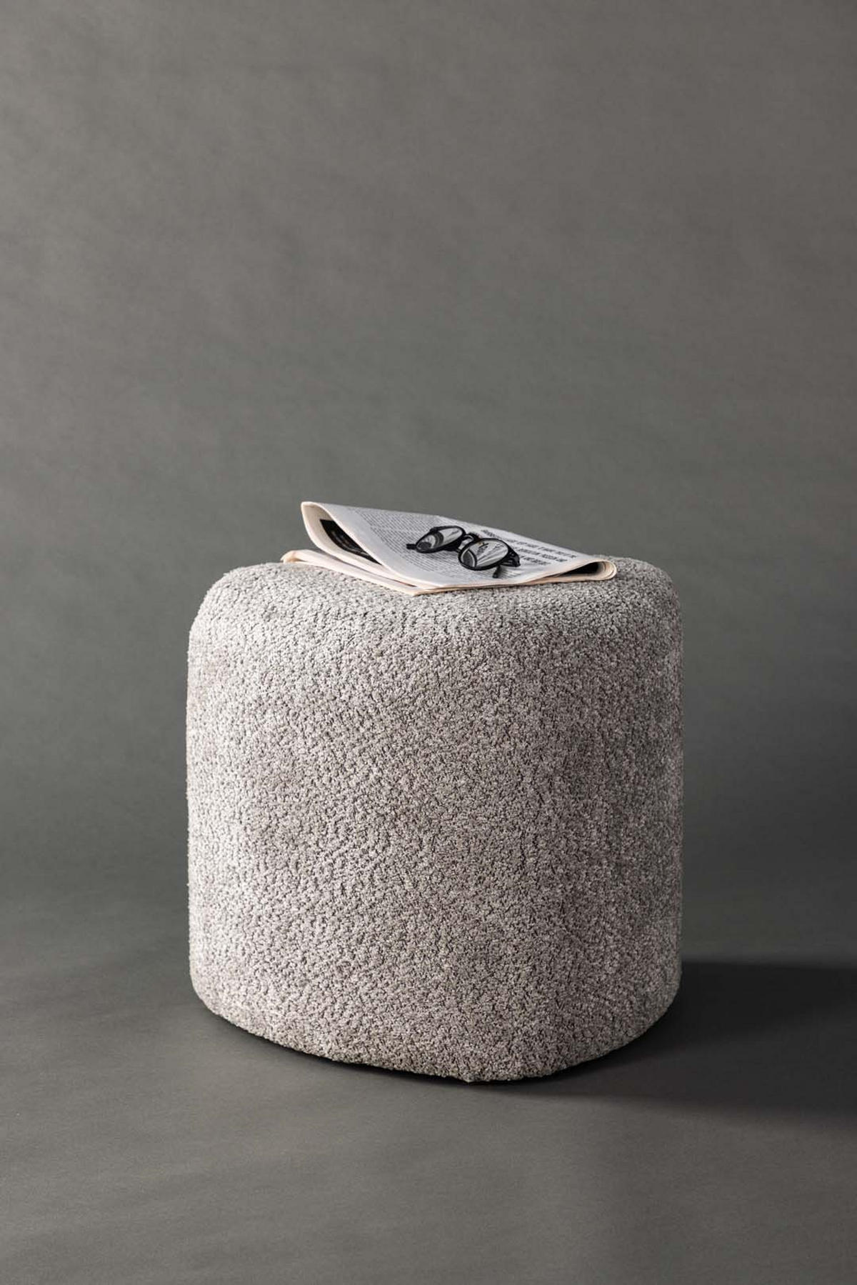POUF, Peg, Grau, Stoff, 46 x 46 x 40 cm - Grau, Textil (46/40/46cm) - ebuy24
