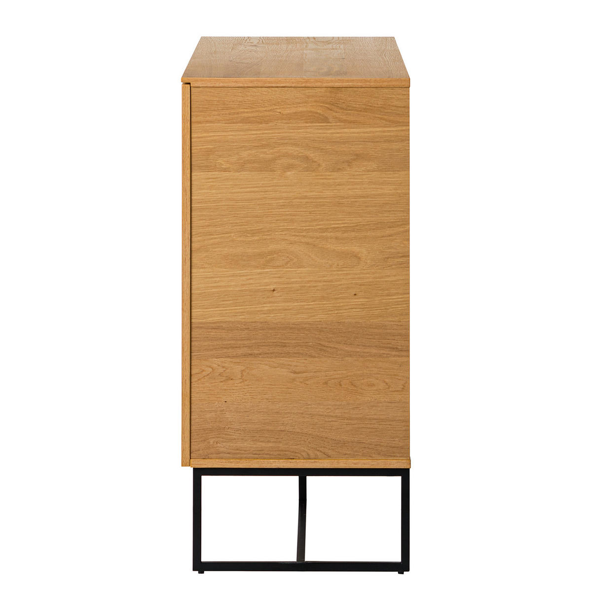 KOMMODE - Echtholzfurnier / Eisen - Eichefarben, Holzwerkstoff (115/86/40cm) - home24