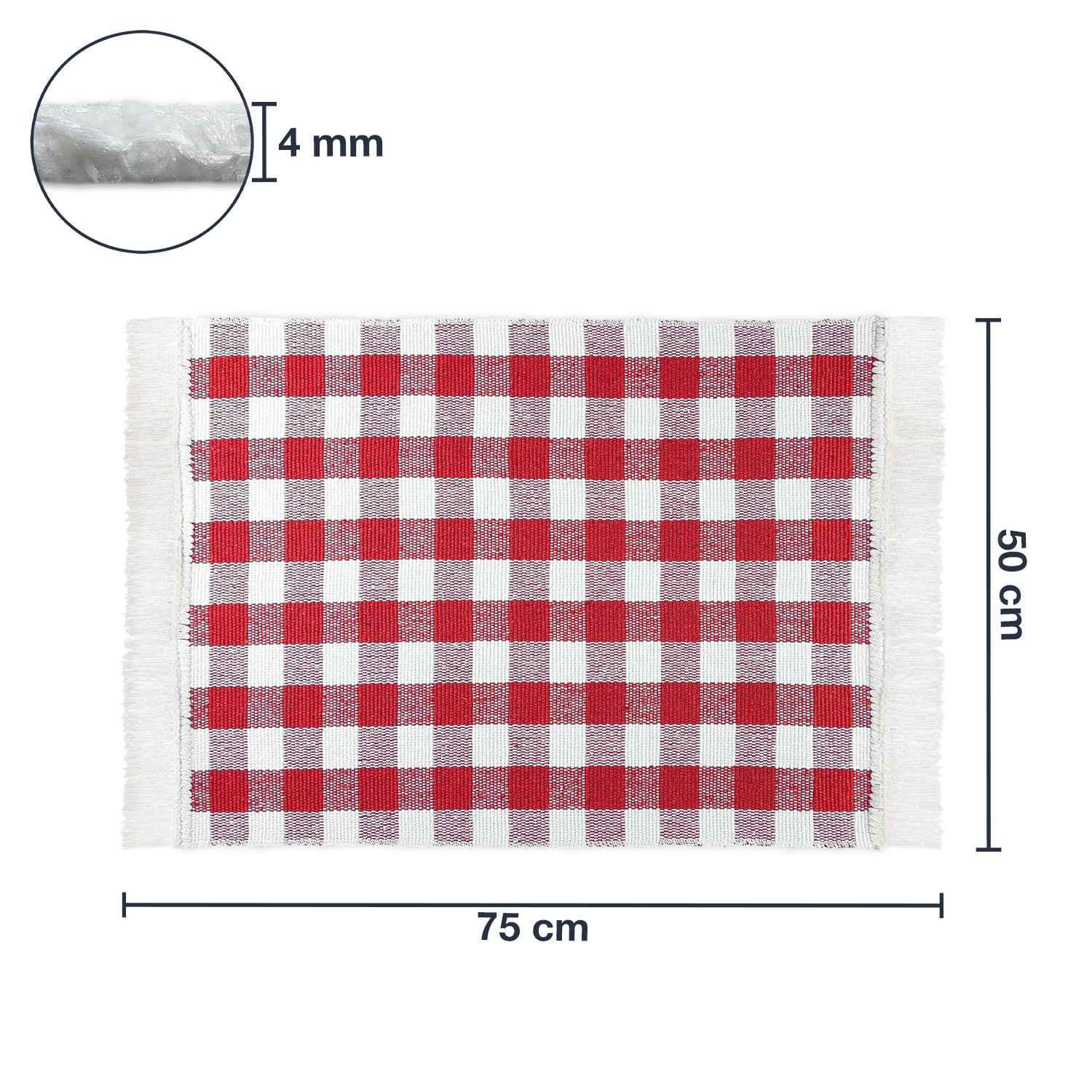 KÜCHENTEPPICH MATRIX - Rot, Textil (50/75cm) - WohnDirect