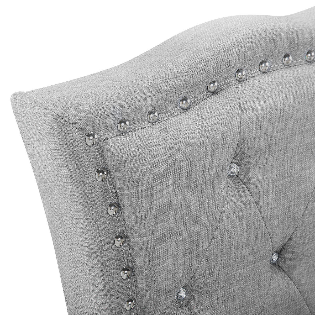 POLSTERBETT 90/200cm Hellgrau Metz - Hellgrau, Textil (90/200cm) - Beliani