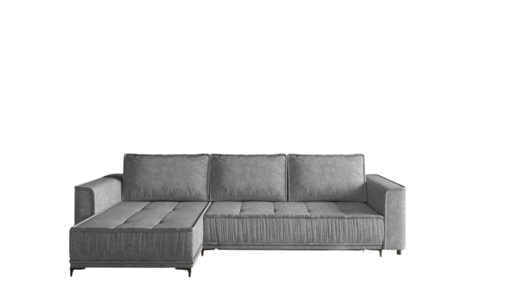 ECKSOFA Juna Mit Schlaffunktion - Grau, Holzwerkstoff/Textil (240/140cm) - Fun Möbel